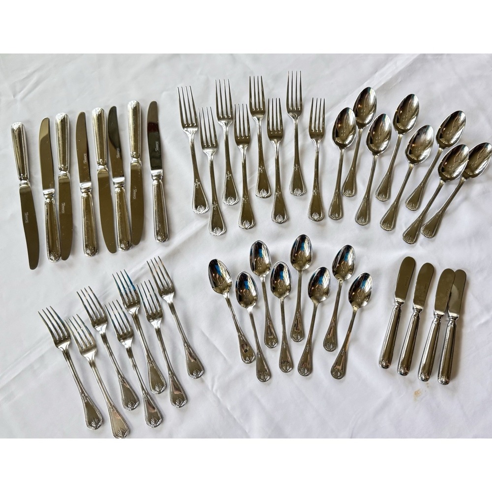 Jean Couzon Consul Stainless Flatware Set 43 Pc Service For 8 France 18/10